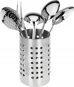 Konyhai edénykészlet állványon acél 6 részes ezüst