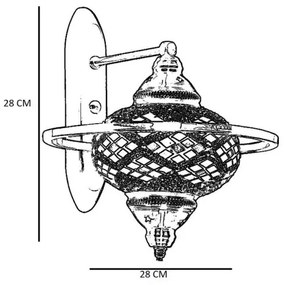 YENI fali lámpatest 1xE27/40W/230V bronzszínű