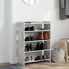 betonszürke szerelt fa cipőtartó 60x25x62 cm