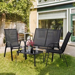 Kerti bútor szett - fekete