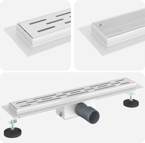 vidaXL Zuhanylefolyó vonalformával Ezüst 60 cm Rozsdamentes acél 304