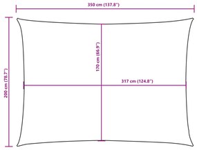 antracitszürke téglalap alakú oxford-szövet napvitorla 2x3,5 m