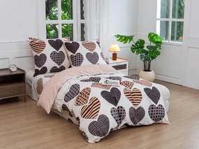Flanel mikroszálas ágynemű STRIPE HEART színes Ágyneműhuzat mérete: 70 x 90 cm | 140 x 200 cm