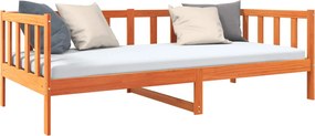 vidaXL Ágykeret fejtámlával Faggyú barna 90 x 190 cm Tömör fenyőfa