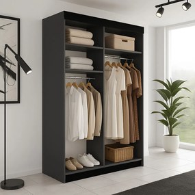 Bill 2 138 Tolóajtós Szekrény 138cm, Grafit