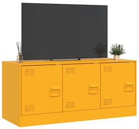 mustársárga acél TV-szekrény 99 x 39 x 44 cm