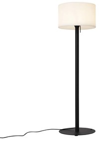 Modern fekete kültéri állólámpa fehér búrával IP44 - Mississippi