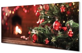 Üvegképek Karácsonyfa baubles fények ajándék 120x60cm