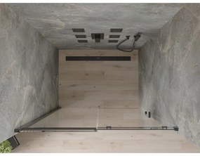 Mexen OMEGA tolózuhanyajtó nyílásig 100 cm, fekete-átlátszó, 825-100-000-70-00