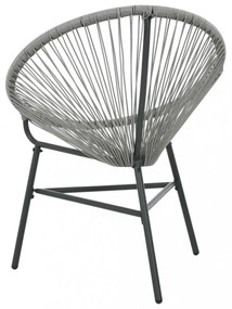 szürke polyrattan kerti kagylószék