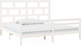 vidaXL fehér tömör fenyőfa ágykeret 200 x 200 cm