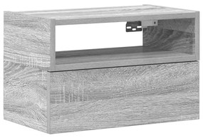 szürke sonoma falra szerelhető éjjeliszekrény 45x26x28,5 cm