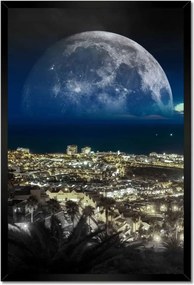Poszterek keretben 40x60 Hold a város felett Éjszaka
