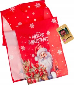 Karácsonyi Futópad Piros Abrosz Velúr Mikulással Asztalra 180x33 cm