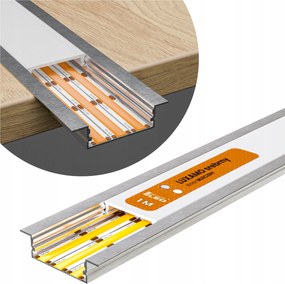 Led profil Alumínium szalaghoz Széles süllyesztett eloxált 3 szalaghoz 1M