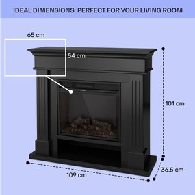 Las Pilas, elektromos kandalló ventilátorral, 900/1800 W, heti időzítő, távirányító
