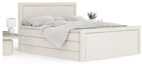Bézs ágyneműtartós boxspring ágy 140x200 cm Lavenda – Maison de Rêve