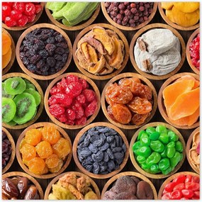 Poszterek 140x140 Aszalt gyümölcsök tálakban