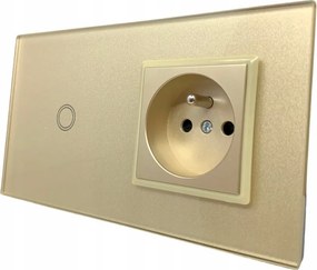 Aljzat Egykapcsolós Panel Arany Üveg Érintőképernyős Led