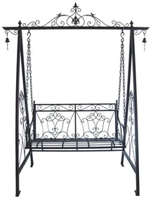 Fekete fém kerti hintaágy Kari - Garden Pleasure
