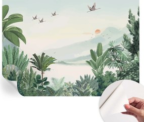 Öntapadós tapéta Fali furnér 3D hatás Trópusi oázis 312x219 cm