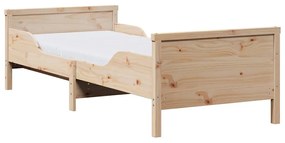 Ágykeret matracmal fejtámlával Barna 80 x 200 cm Tömör fenyőfa