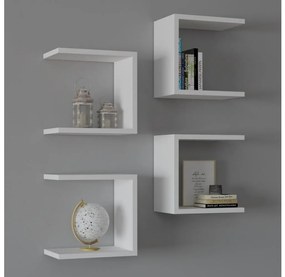 KÉSZLET 4x Fali polc BASE 30x30 cm fehér