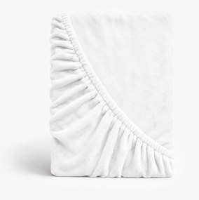 Goldea mikroplüss gumis lepedő deluxe - fehér 180 x 200 cm