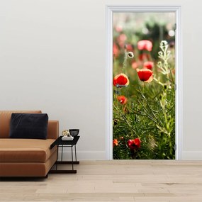 Fotótapéta ajtóra - Pipacsok (95x205cm)