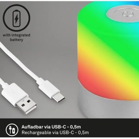 Briloner 7462014 - LED RGB Újratölthető asztali lámpa LED/1,5W/5V IP44 króm