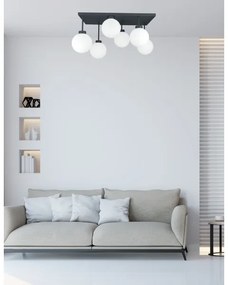 Felületre szerelhető csillár  DEA 6xE14/60W/230V fekete/fehér