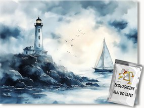 Fotótapéta Flizelina Kilátás Tenger Lámpás Csónak Vitorlás Hajóút 300x210 ragasztó