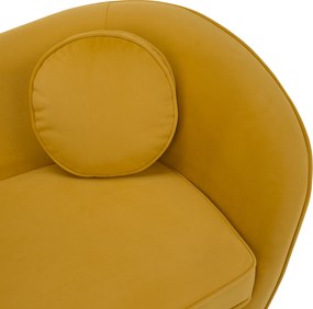 Háromszemélyes dizájn kanapé, sárga Velvet szövet/gold arany króm, EZIO TYP 3