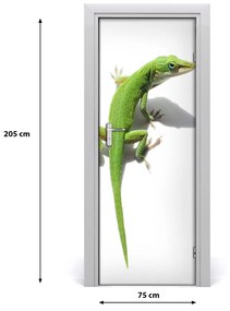 Poszter tapéta ajtóra zöld gyík 85x205 cm