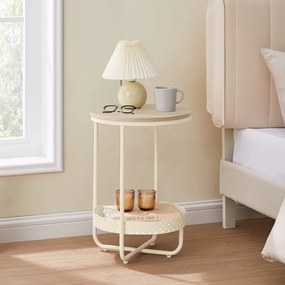 Tárolóasztal 40×40 cm, MDF, Fehérített Tölgy. AKF-E1015 CRM