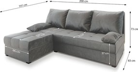 AKCIÓ Sötétzöld kihúzható sarokkanapé ZENA, mindkét oldalas II. osztályú