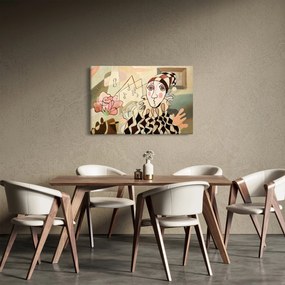 Kép - kubizmus -harlequin and rose (90x60 cm)
