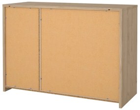 Fehér-natúr színű komód tölgyfa dekorral 119x84x48 cm Next – Tvilum
