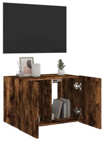 füstös tölgy színű fali TV-szekrény LED-ekkel 60x35x41 cm