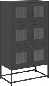 vidaXL Magastábla Fekete 68x39x123 cm Acél