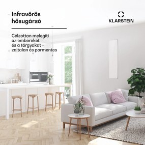 Klarstein Wonderwall Air 36, infravörös hősugárzó, 120 x 30 cm, 360 W, falra szerelhető, távirányító, fehér