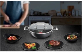 Mély serpenyő fedéllel, Tefal, korlátlan, 26 cm Ø, alumínium / titán / üveg