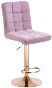 HR7009W Halványlila modern velúr szék arany lábbal