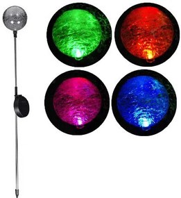Kerti szoláris LED lámpa Garth – színváltó üveggömb