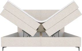 Kárpitozott BRIANA boxspring ágy 180x200 cm krém színű Matrac: Bonell rugós matrac