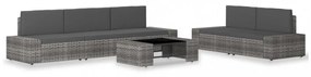 6 részes szürke polyrattan kerti ülőgarnitúra