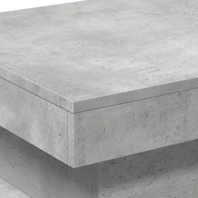 betonszürke dohányzóasztal LED-lámpákkal 50 x 50 x 40 cm