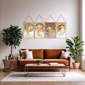 Alfons Mucha - Művészetek - (Garnitúra) üvegkép, falikép