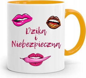 Sárga Bögre Vad És Veszélyes Lányoknak fényképes nyomtatással