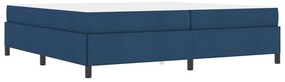 Boxrugós ágy Kék és Fekete 200 x 200 cm Textil és mérnöki fa